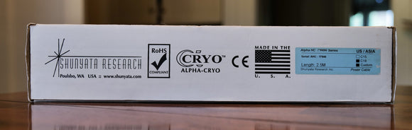 Shunyata Alpha HC ZiTron 2.5 meter c19 power cable